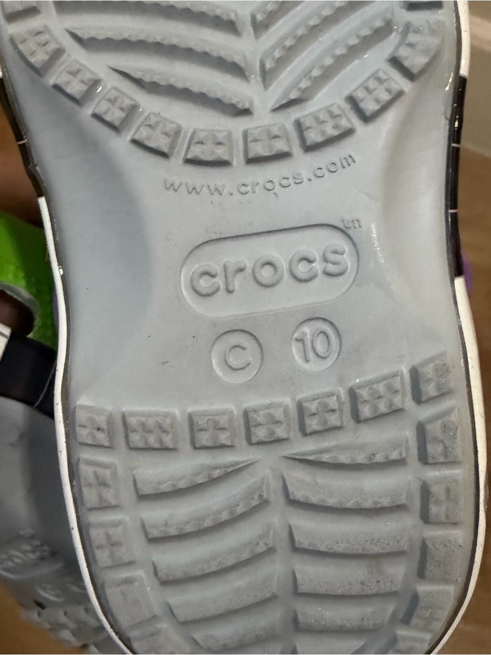Crocs Kids Toy Story Buzz Lightyear Classic Clogs Lime Green Purple Size 10 10C - Picture 11 of 11